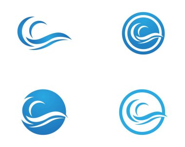 Dalga simgesi logo vektör şablonu