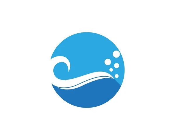Wasserwelle Symbol Logo Vektor Vorlage — Stockvektor