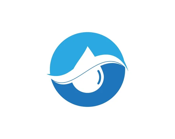 Ola Agua Icono Logotipo Vector Plantilla — Vector de stock