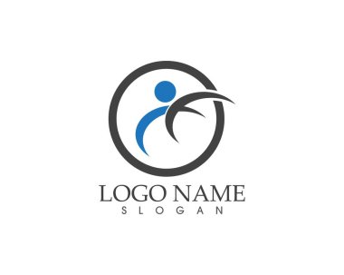 İnsan karakter logo vektör şablonu