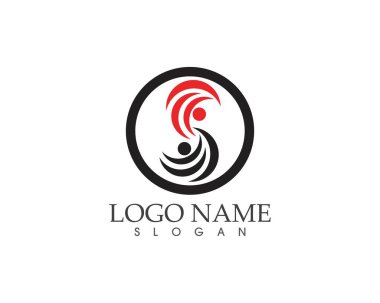 İnsan karakter logo vektör şablonu