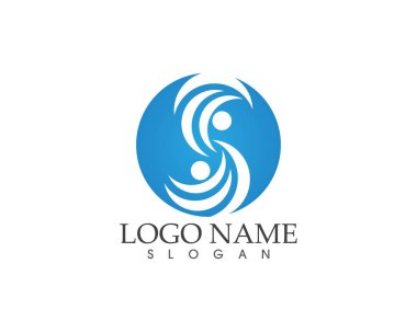 İnsan karakter logo vektör şablonu