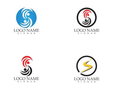 İş harfi simgesi logo vektör şablonu