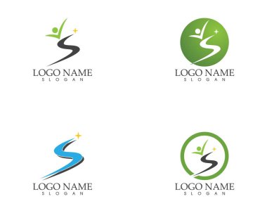 İş harfi simgesi logo vektör şablonu