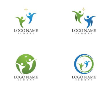 Sağlık görevlileri logo vektör şablonunu önemser