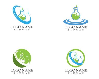 Bitkisel laboratuvar simge logo vektör şablonu