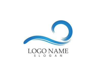 Su dalgası simge logo vektörü 