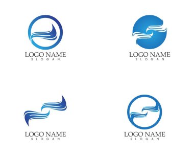 Su dalgası simge logo vektörü 