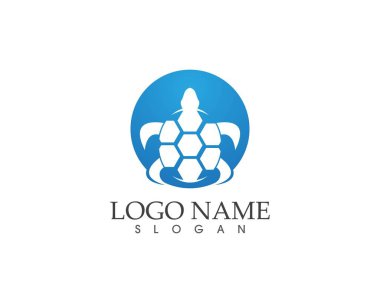 Deniz kaplumbağası simgesi logo vektör illüstrasyonu