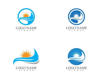 Güneş simgesi logo vektör şablonu