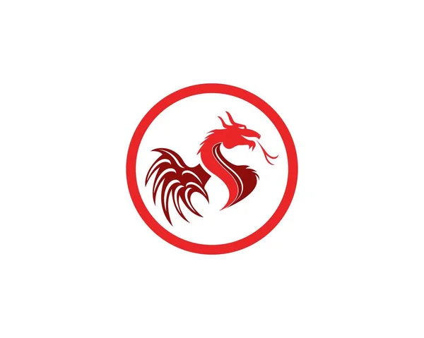 Dragon Huvud Logotyp Design Vektor Illustration — Stock vektor