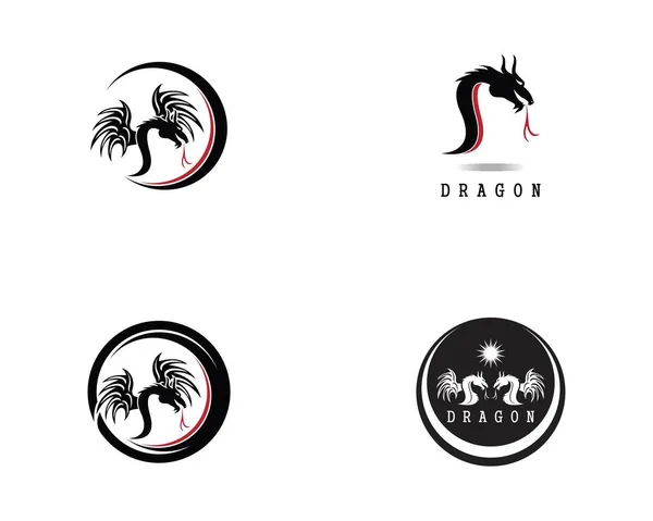 Dragon Κεφάλι Λογότυπο Σχεδιασμό Διάνυσμα Εικονογράφηση — Διανυσματικό Αρχείο