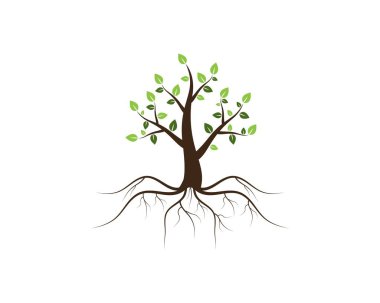 Tarzlanmış vektör illüstrasyonunun ağaç simgesi kavramı