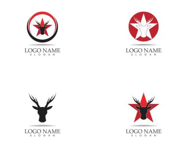 Geyik başı simgesi logo vektör illüstrasyonu