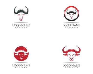 Boğa başı simgesi logo vektör illüstrasyonu