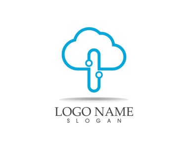 Bulut simgesi logo vektör şablonu