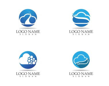 Bulut simgesi logo tasarım şablonu