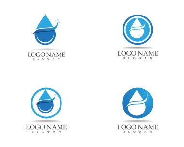 Su bırakma simgesi logo vektör şablonu