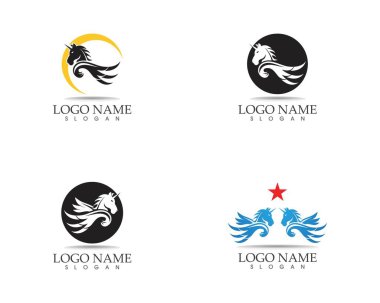 Pegasus Vektör Logo Şablonu çizimi