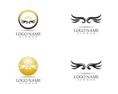 Kuş kanatları logo vektör şablonu