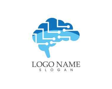 Brain techno logo vektör çizimi