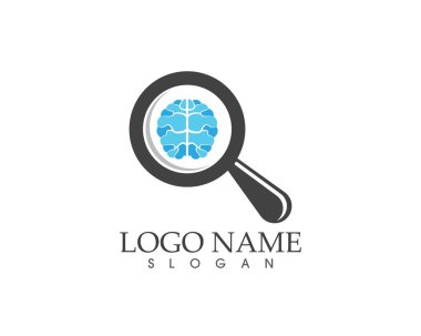 Sağlıklı beyin arama logo vektör çizimi