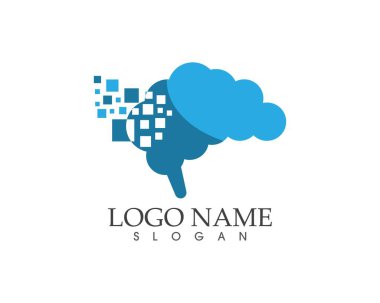 Brain techno logo vektör çizimi
