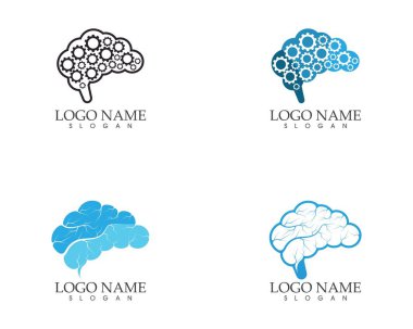 Beyin simgesi logo vektör illüstrasyonu