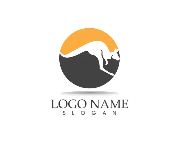 Kanguru simgesi logo tasarımı vektör çizimi