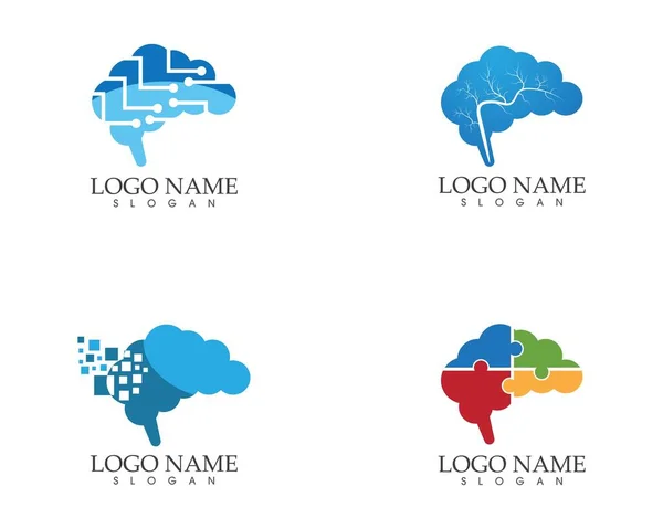 Логотип Значка Мозку Векторні Ілюстрації — стоковий вектор