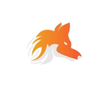 Fox silueti logo tasarımı vektör çizimi