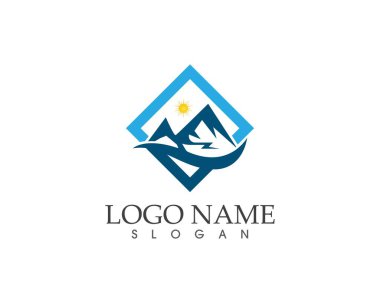 Dağ logosu çizimi içindeki kurt