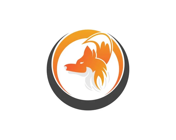 Fox Sylwetka Logo Projekt Wektor Ilustracja — Wektor stockowy