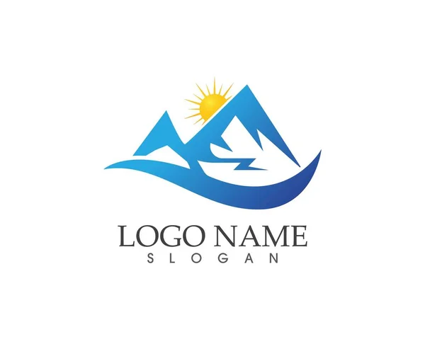 Lobo Montanha Logotipo Ilustração Vetorial — Vetor de Stock
