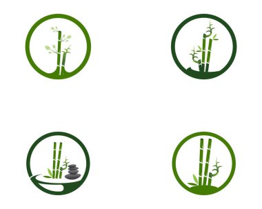 Bambu simgesi spa logo tasarımı vektör çizimi