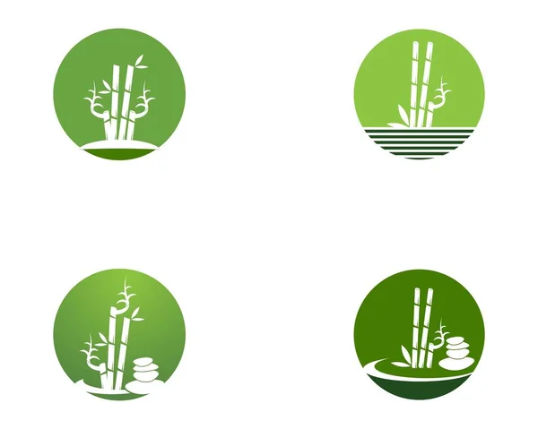 Icono Bambú Spa Logo Diseño Vector Ilustración — Vector de stock