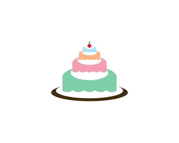 Birthday Cake Logo Vector Template — Stock Vector
