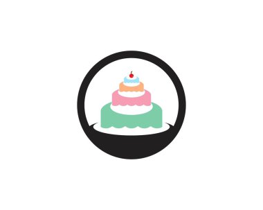 Doğum günü pastası logo vektör şablonu