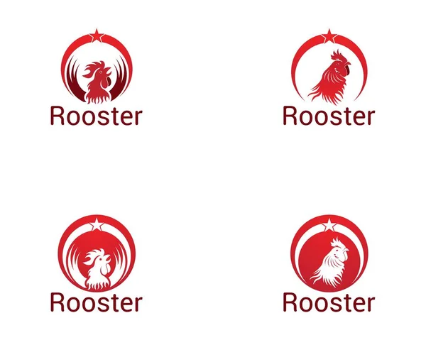 Rooster Logo Vector Template — Stock Vector