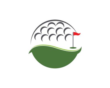 Golf simgesi logo vektör şablonu