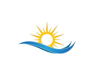 Güneş logo vektör şablonu