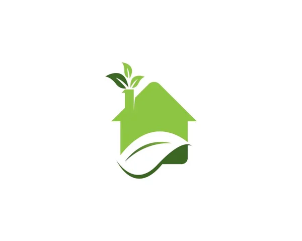 Construção Home Natureza Logotipo Vetor Modelo —  Vetores de Stock