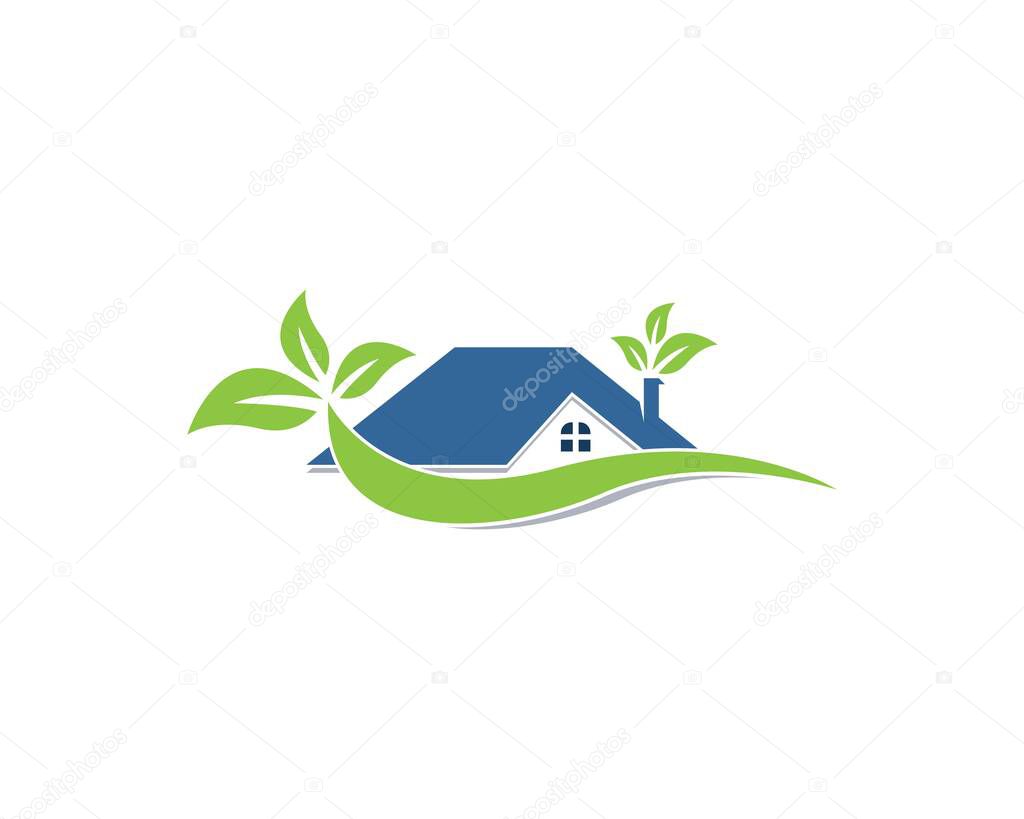 Building home nature logo vector template