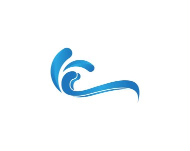 Su dalgası logo vektör şablonu