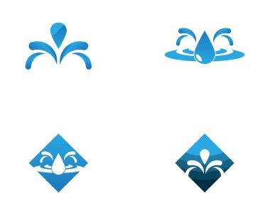 Su dalgası logo vektör şablonu