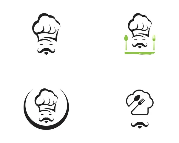 Chef Icono Logotipo Vector Plantilla — Vector de stock