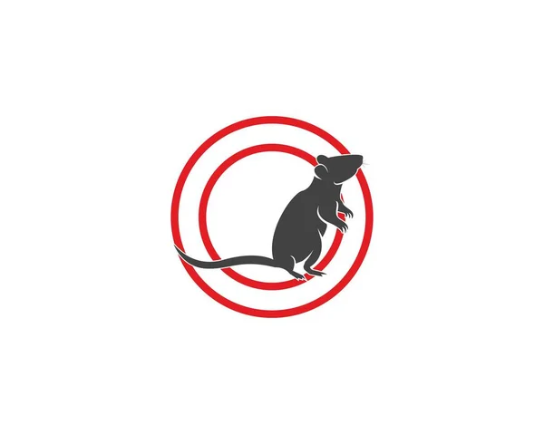 Ratte Silhouette Logo Design Grafik — Stockvektor