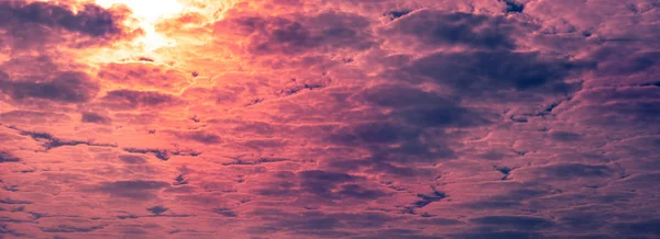 Πανοραμική Άποψη Του Πολύχρωμο Ηλιοβασίλεμα Χρήση Για Φόντο — Φωτογραφία Αρχείου