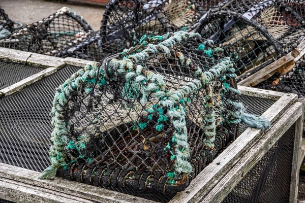 Vue Rapprochée Vieux Piège Pêcheurs Rouillé Galway Irlande — Photo