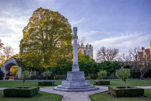 Widok Krajobrazu Parku Eastside Katedry Canterbury Kent Wielka Brytania — Zdjęcie stockowe